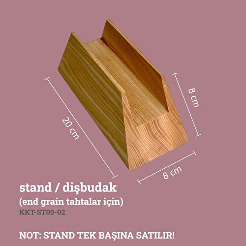 Kaf Ahşap End Grain Kesme Tahtası Standı Dişbudak