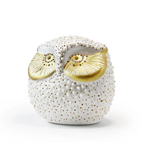 Coho Objet Coho Art Tılsımlı Baykuş El Yapımı Sanatsal Dekoratif Obje - Pearl White