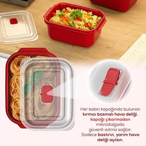 Vienev Kapaklı 3’lü Mikrodalgaya Uygun Dikdörtgen Saklama Kabı Seti - 2000 Ml Vienev Kapaklı 3’lü Mikrodalgaya Uygun Dikdörtgen Saklama Kabı Seti - 2000 Ml