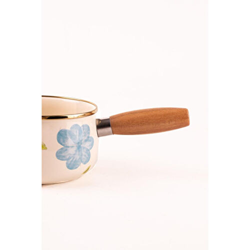 Emaylab Bloom Ahşap Saplı Emaye Sos Tavası 16cm 1,3 Litre (indüksi̇yon Dahi̇l Tüm Ocaklara Uygun)