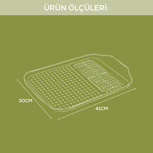 Vienev Çok Amaçlı Su Süzgeçli Kurutma Tepsisi | Sebze, Balık Ve Bulaşık İçin Pratik Kullanım Antrasit