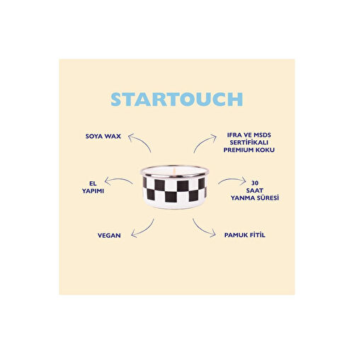 Emaylab Startouch - Emaye Kapta Soy Wax Mum (çiçekçi Ve Baharat Notalı 150 Ml)