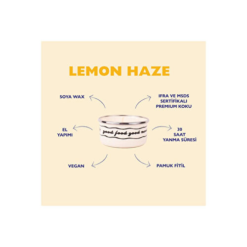 Emaylab Lemon Haze - Emaye Kapta Soy Wax Mum (limonlu Kek Kokulu - 150 Ml)