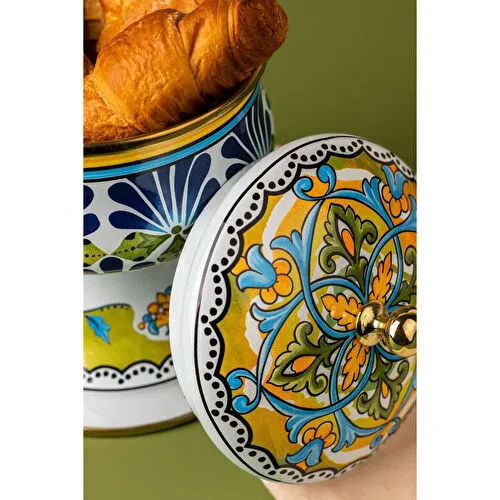 Emaylab Selge Dekoratif Emaye Kapaklı Şekerlik, Çikolata Sunumu, Çerezlik