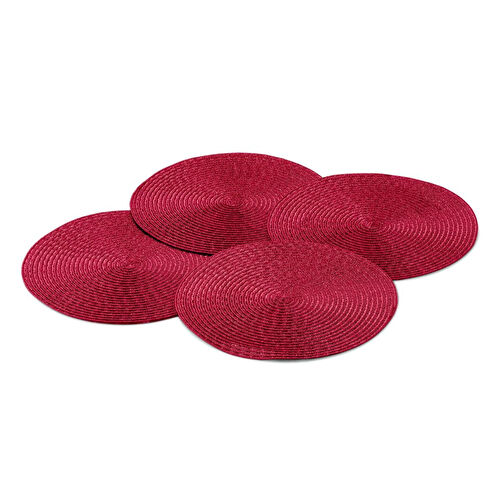 Tchibo Amerikan Servis, 4 Lü Set, Yuvarlak, Kırmızı