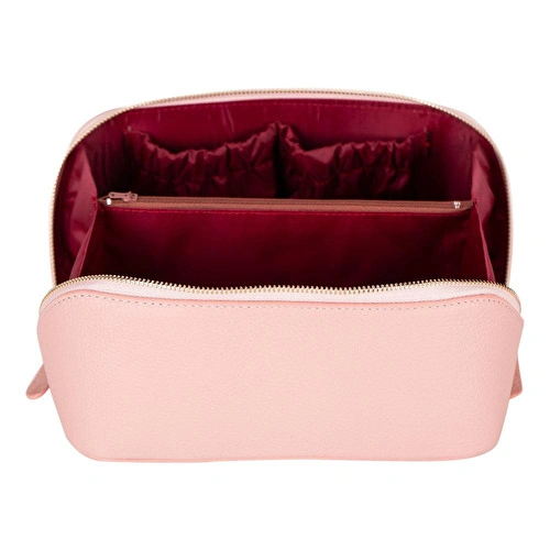 Bloominbag Ella Blush Shell – Deri Seyahat Ve Makyaj Çantası