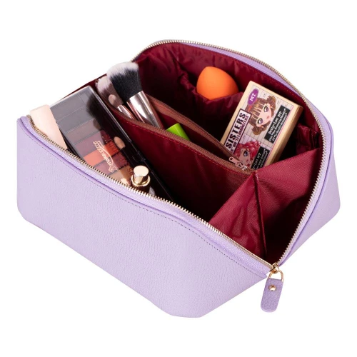 Bloominbag Ella Lilac Dusk Bloom – Deri Seyahat Ve Makyaj Çantası