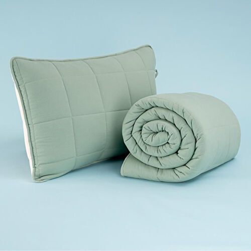 Othello Kullanımı Kolay Çift Kişilik Yastık Alezi Ve Yorgan Seti 220x240 Cm Yeşil - Egeo Life Serisi