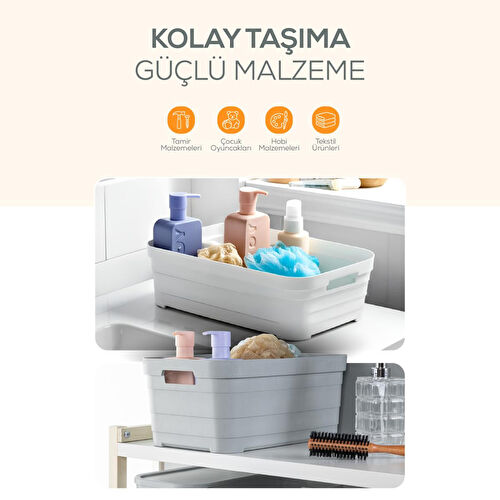 Vienev 4'lü Kapaklı 3,8 Litre Saklama Kutusu Antrasit Vienev 4'lü Kapaklı 3,8 Litre Saklama Kutusu Antrasit