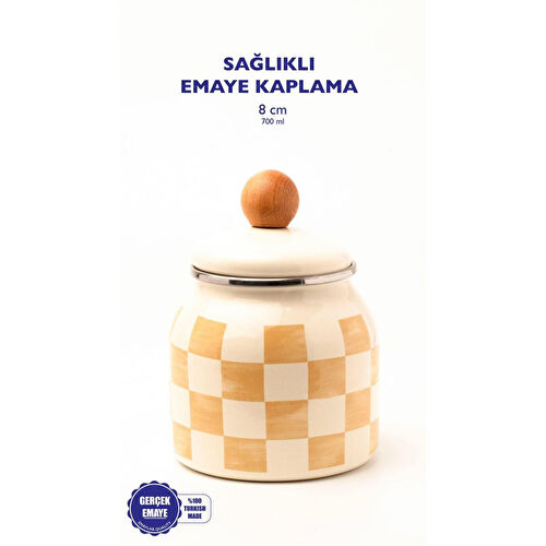Emaylab Beige Emaye Baharatlık/kavanoz