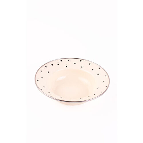 Emaylab Emaye Black Cupid Çukur Makarna Salata Tabağı 24cm