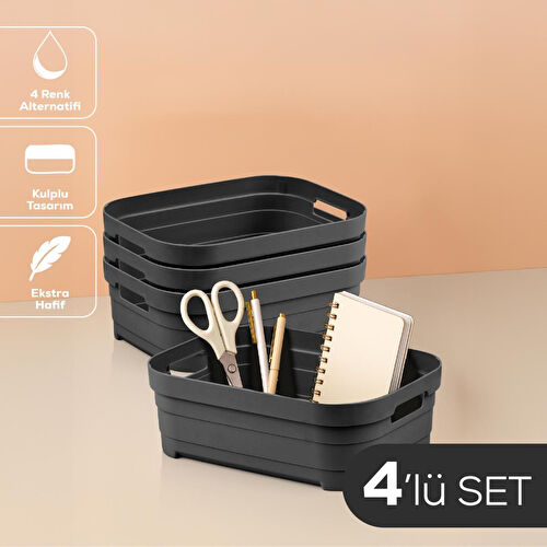 Vienev 4'lü 2,8 Litre Saklama Kutusu Antrasit