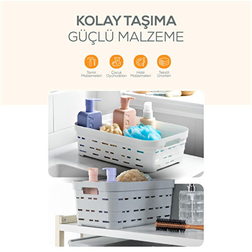 Vienev 4'lü 5 Litre Delikli Saklama Kutusu Antrasit