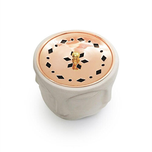 Coho Objet Coho Concre Boz El Dökümü Bakır Kapaklı Tütsü Çanağı