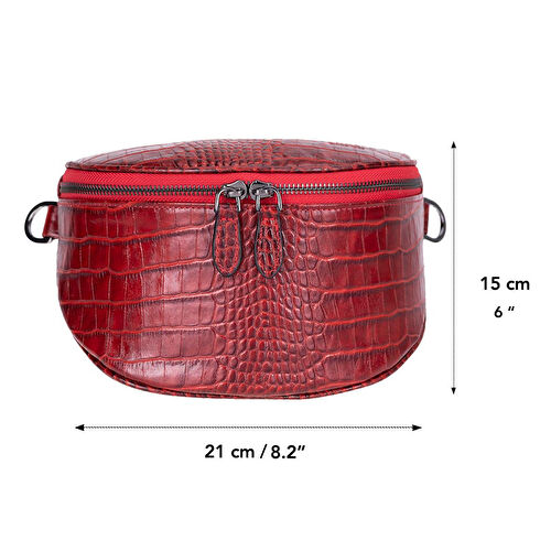 Bloominbag Alora Verdant Croc Deri Bel Çantası