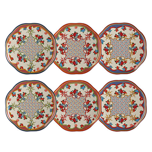 Lucky Art Fiora Bone 27cm 6li Tabak Seti