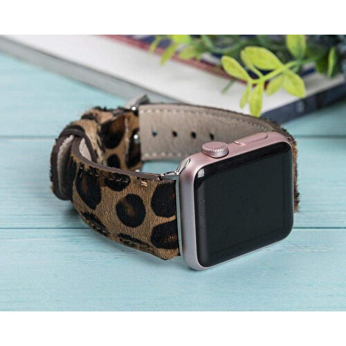 Bloominbag Wild Leopard Deri Apple Watch Kordon-44/45/46/49 Mm