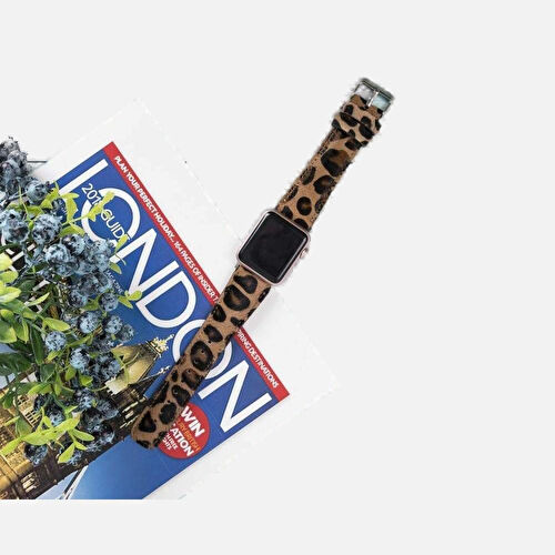 Bloominbag Wild Leopard Deri Apple Watch Kordon-40/41/42 Mm