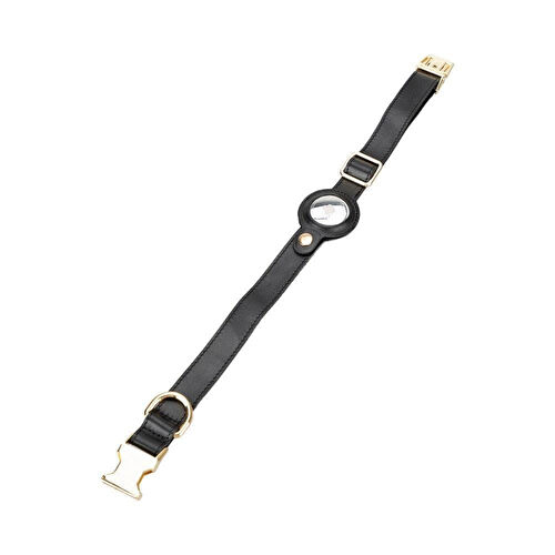 Bloominbag Bloompaw Black Airtag Yuvalı Hakiki Deri Pet Tasma