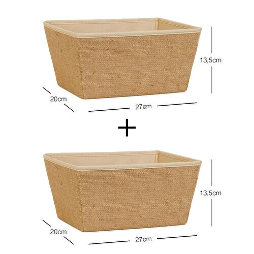 Ocean Home Textile 2'li Jüt Kutu Set 27 X 20 X 13,5 Cm Ocean Home Textile 2'li Jüt Kutu Set 27 X 20 X 13,5 Cm