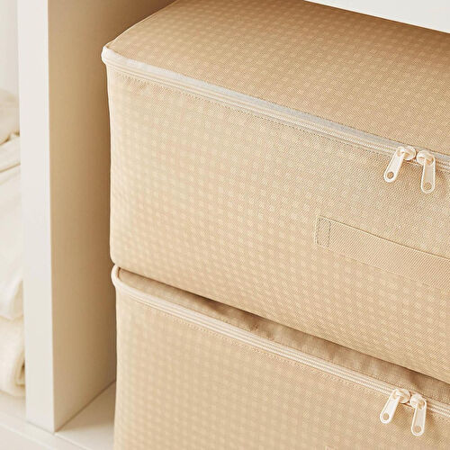 Home Wave 4'lü Mega Boy Bej Pötikare Baza Altı Hurç Set 74 X 46 X 22 Cm