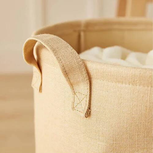 Ocean Home Textile Çocuk Odası Sevimli Aslan Jüt Keten Kumaş Oyuncak Sepeti 33 X 40 Cm