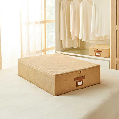 Ocean Home Textile Büyük Boy Jüt Destekli Kutu Hurç 55 X 70 X 18 Cm