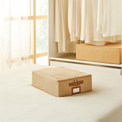 Ocean Home Textile Küçük Boy Jüt Destekli Kutu Hurç 31 X 38 X 12 Cm