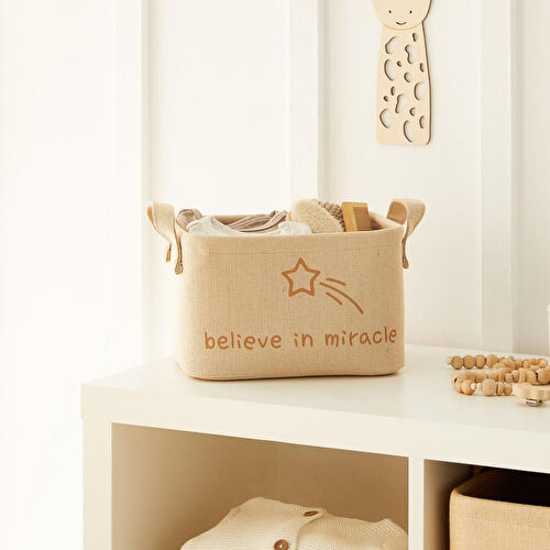 Ocean Home Textile Çocuk Odası Jüt Keten Kumaş Sepet 24 X 17 X 14 Cm