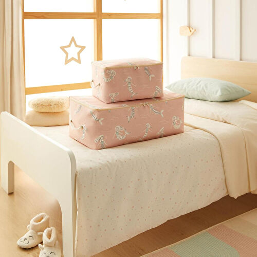 Ocean Home Textile 2'li Çocuk Odası Deniz Kızı Hurç Set 1 Adet 30 X 22 X 18 / 1 Adet 52 X 28 X 21 Cm