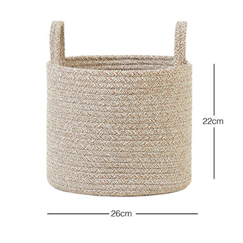 Ocean Home Textile Bej Kırçıllı Pamuklu Halat Sepet 26 X 22 Cm Ocean Home Textile Bej Kırçıllı Pamuklu Halat Sepet 26 X 22 Cm
