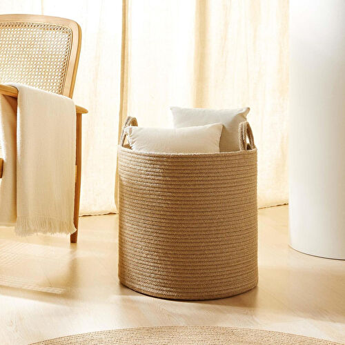 Ocean Home Textile Jüt Halat Sepet 40 X 40 Cm