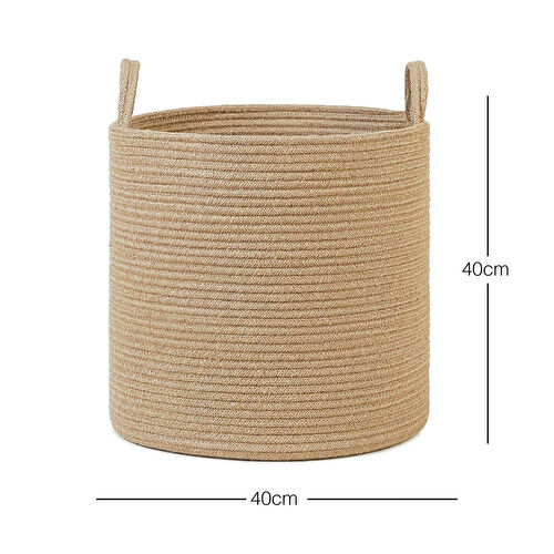Ocean Home Textile Jüt Halat Sepet 40 X 40 Cm