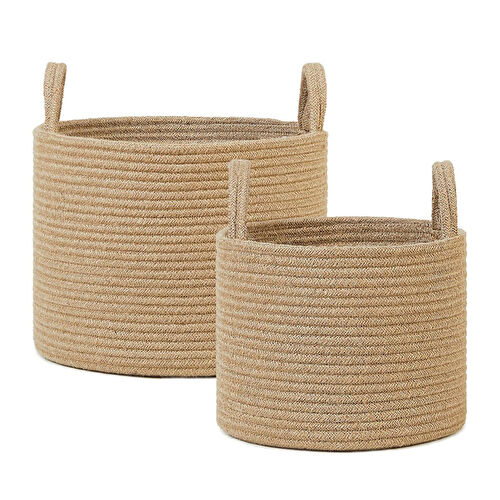 Ocean Home Textile 2'li Jüt Halat Sepet Set 26 X 22 / 35 X 27 Cm