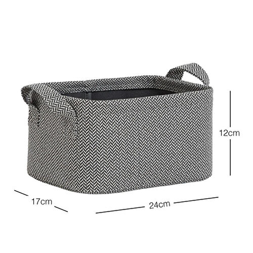Ocean Home Textile Antrasit Renk Dokulu Kumaş Sepet 24 X 17 X 12 Cm
