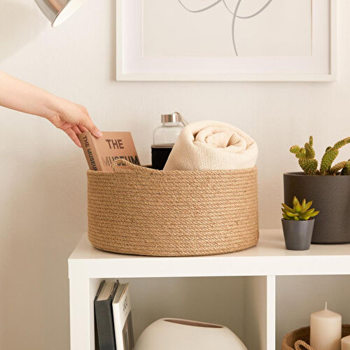 Ocean Home Textile Jüt Halat Sepet 35 X 15 Cm