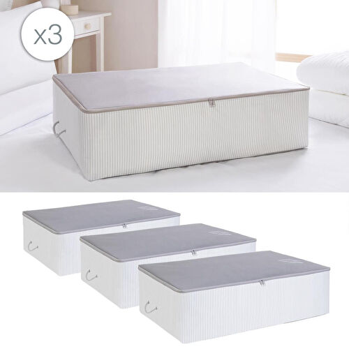 Ocean Home Textile 3'lü Mega Boy Gri Renk Stuff & Things Baza Altı Hurç Set