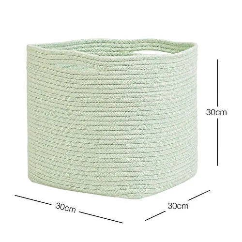 Ocean Home Textile Mint Kırçıllı Pamuklu Sepet 30 X 30 X 30 Cm Ocean Home Textile Mint Kırçıllı Pamuklu Sepet 30 X 30 X 30 Cm