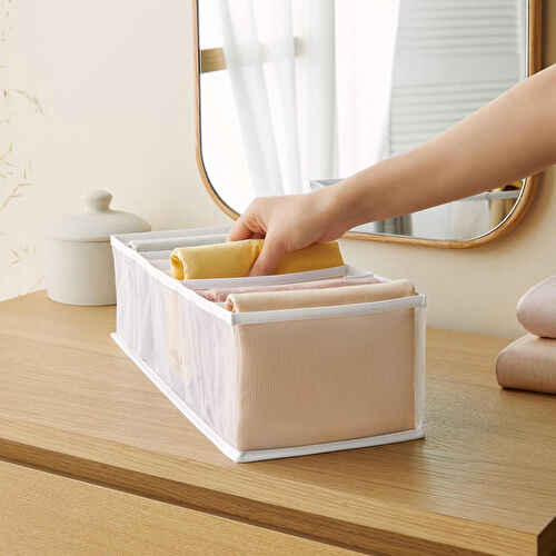 Ocean Home Textile 8 Bölmeli Beyaz Renk File Çekmece Düzenleyici 17 X 41,5 X 12 Cm