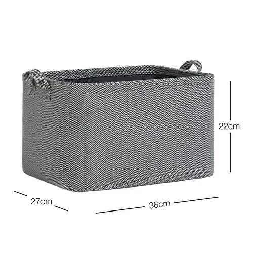 Ocean Home Textile Antrasit Renk Dokulu Kumaş Sepet 36 X 27 X 22 Cm