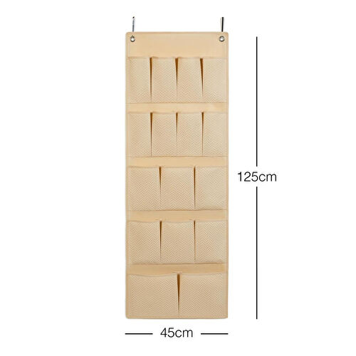 Ocean Home Textile 16 Gözlü Bej Balıksırtı Kapı Arkası Düzenleyici 45 X 125 Cm