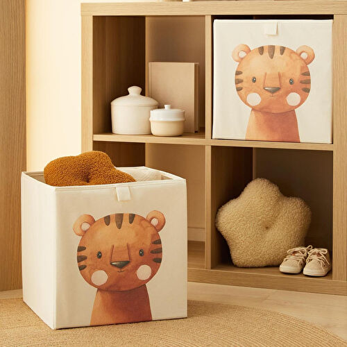 Ocean Home Textile 2'li Çocuk Odası Sevimli Kaplan Kutu Set 33 X 30 X 33 Cm