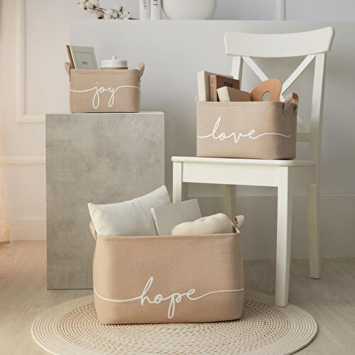Ocean Home Textile 3'lü Bej Renk Sepet Set
