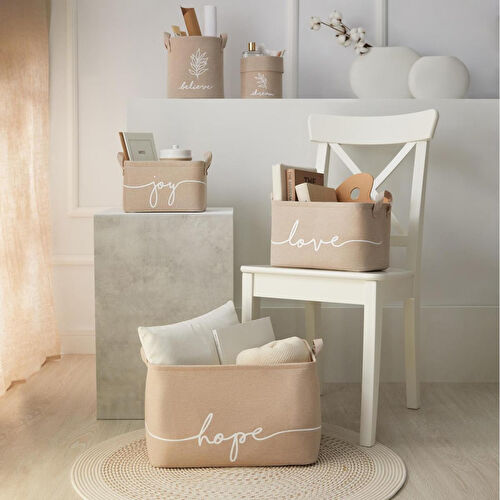 Ocean Home Textile 3'lü Bej Renk Sepet Set