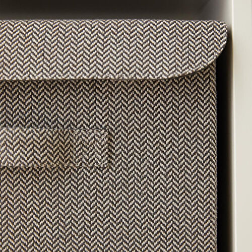 Ocean Home Textile Antrasit Renk Dokulu Kumaş Kapaklı Kutu 30 X 30 X 30 Cm