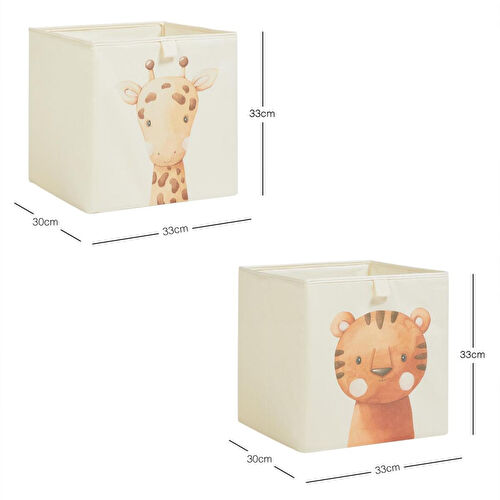 Ocean Home Textile 2'li Çocuk Odası Sevimli Hayvanlar Kutu Set 33 X 30 X 33 Cm Ocean Home Textile 2'li Çocuk Odası Sevimli Hayvanlar Kutu Set 33 X 30 X 33 Cm