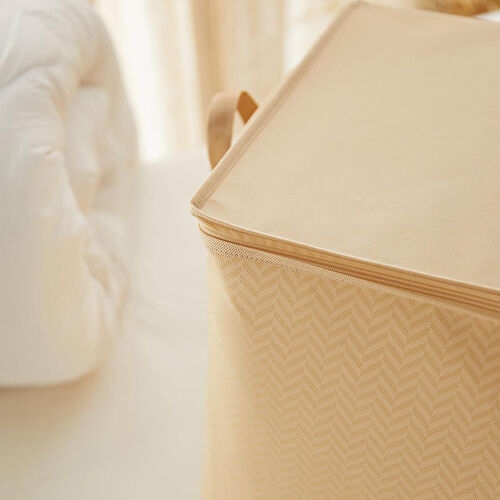 Ocean Home Textile Mega Boy Pvc Pencereli Bej Balıksırtı Hurç 75 X 40 X 40 Cm