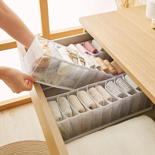 Ocean Home Textile 3'lü 10 Bölmeli Beyaz Renk File Çekmece İçi Düzenleyici Set