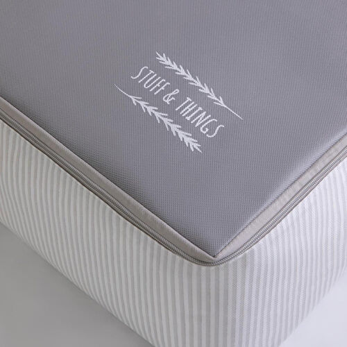 Ocean Home Textile 3'lü Büyük Boy Gri Renk Stuff & Things Baza Altı Hurç Set