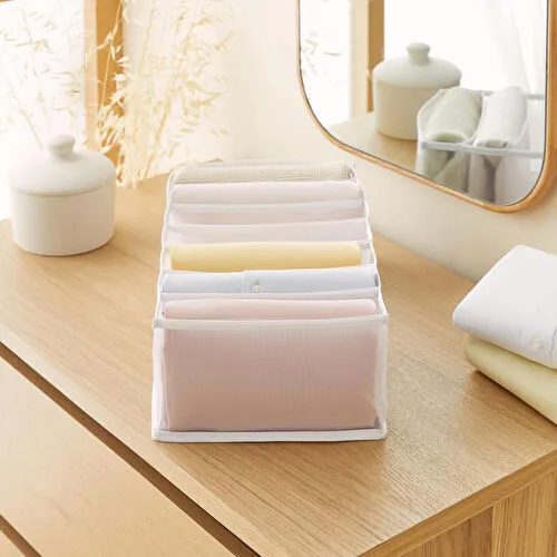 Ocean Home Textile 7 Bölmeli Beyaz Renk File Çekmece Düzenleyici 22 X 41,5 X 12 Cm